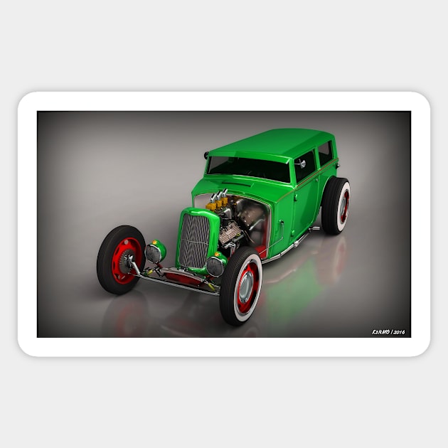 Hot Rod Sedan Sticker by kenmo